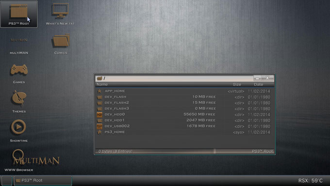 محتویات پوشه ی root کنسول Ps3