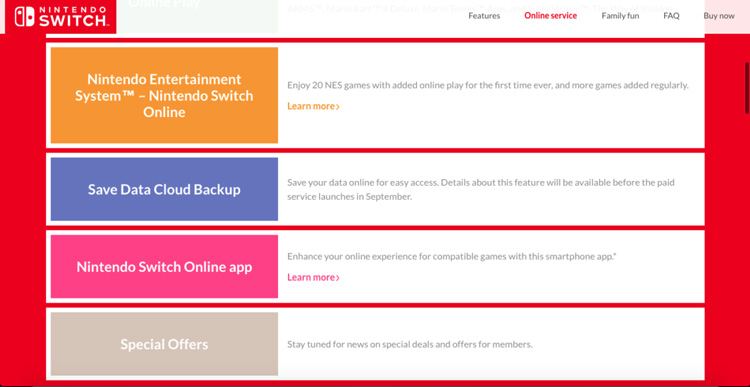 nintendo switch online special offers